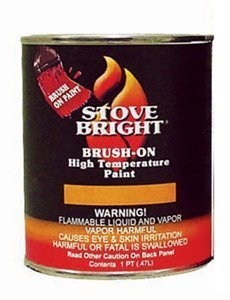 Stove Bright 1200 F degree Stove Paint Brush On - Metalic Black